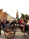 Carriage ride trip Bruges old city Belgium